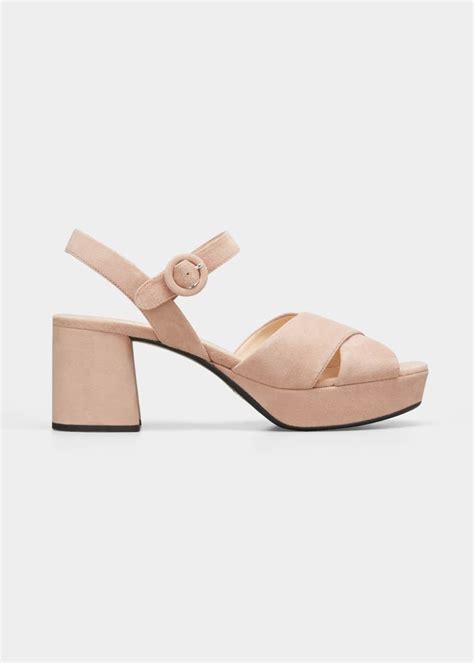 prada crisscross suede platform sandal|farfetch Prada shoes.